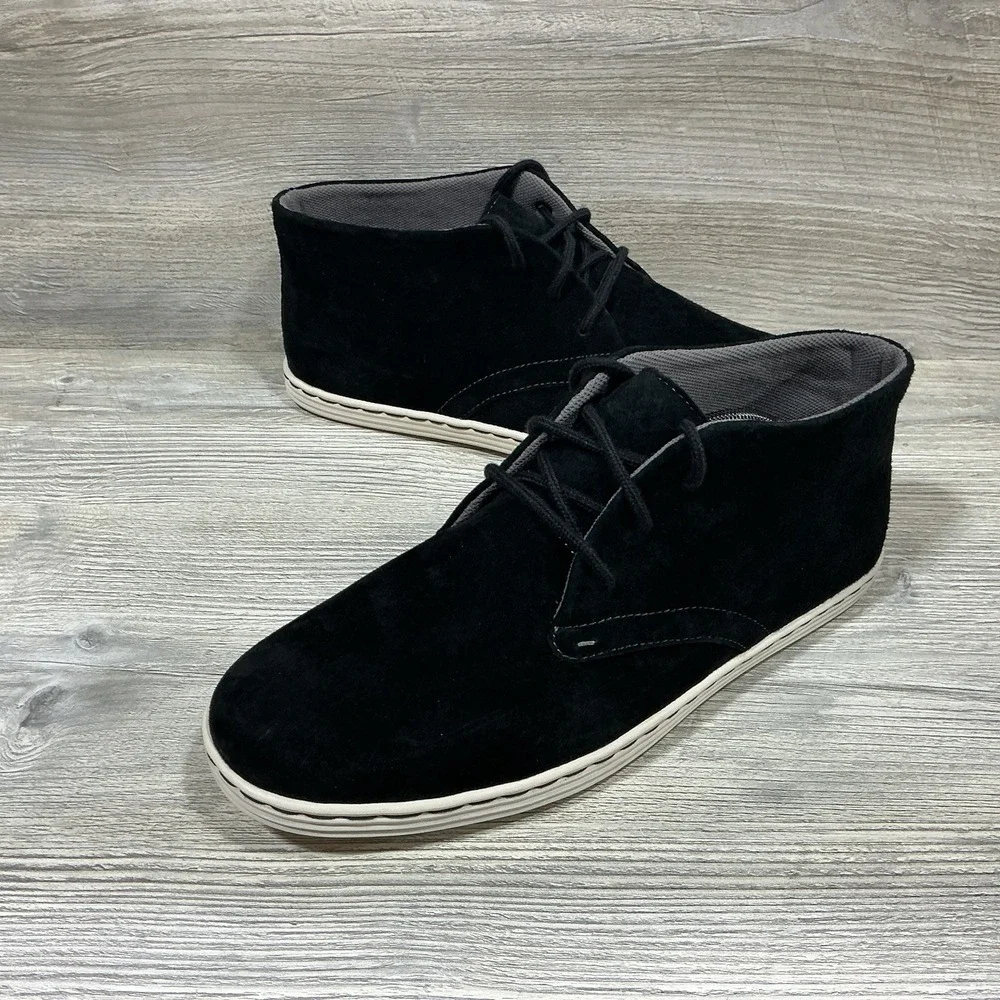 Sebago Barnet Chukka Black Nubuck Boots Black Lace-Up Men's Size 12 M B850072